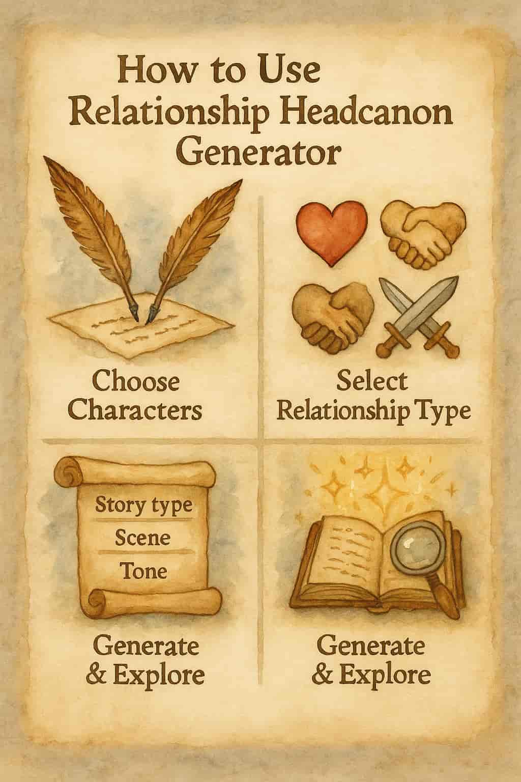 How to use Relationship Headcanon Generator - Step by step guide